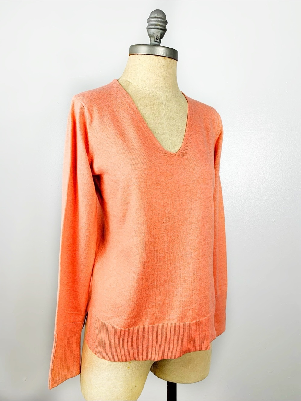 Ralph Lauren Coral V Neck Sweater 100% Cotton NWOT Lightweight Preppy Pullover - Picture 4 of 13